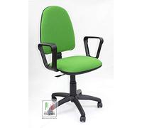 Stilsedie - Sedia Ergonomica da Ufficio con Braccioli fissi, sedie e schienale Regolabile con contatto permanente e pistone a gas Design Ergonomico per Scrivania e Uso Domestico Mod Torino (VERDE)