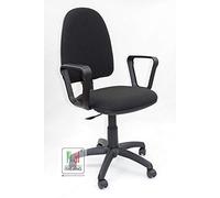 Stilsedie - Sedia Ergonomica da Ufficio con Braccioli fissi, sedie e schienale Regolabile con contatto permanente e pistone a gas, Design Ergonomico per Scrivania e Uso Domestico Mod Torino (Nero)