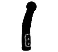 Stimolante Prostata Punto P Twister con Base Rotante e Vibrazione Nero Silicone