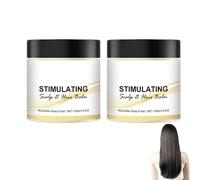 Stimolare il cuoio capelluto e il balsamo per capelli, nutrire il cuoio capelluto e i capelli, la miscela di burro di karité e burro, riparazione dei danni, prevenzione delle perdite (2pcs)