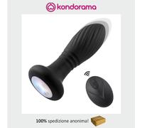Stimolatore anal plug anale in silicone con luci LED colorate e caricatore USB