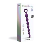 Stimolatore anale Progressivo viola 15 cm a cuori perle anali silicone anello