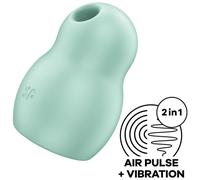 SATISFYER PRO TO GO 1 DOUBLE AIR PULSE STIMULATOR VIBRATOR - GREEN - VERDE