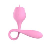 Stimolatore Clitorideo Vibratore Punto G a forma di Rosa Lecca e Vibra 2 in 1 con Licking e Vibrazione Clitoride e Vaginale 20 Modalità in Silicone Flessibile Sex Toy Donna Modellabile