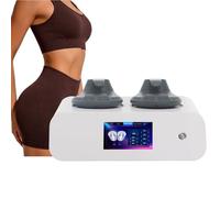 Stimolatore Muscolare EMS Professionale, Macchina per Scultura Corpo, Brucia Grasso e Aumento Massa Muscolare, Attrezzatura per Allenamento Addominale e Dimagrimento, 2 maniglie,White