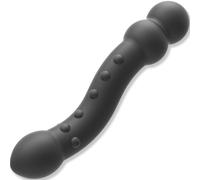Stimolatore prostatico manuale Fops in silicone - Plug anale doppio estremo da 18 cm per uomini - Design ergonomico per massaggio punto-P e allenamento anale, Nero A106
