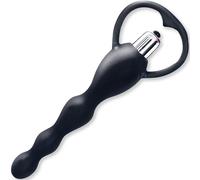 Stimolatore Prostatico per Uomo 19cm Vibratore Anale Palline Anali con Vibrazione Analkugeln per Donna e Uomo Vibrazione Prostatica Silicone Morbido Nero Catena Anale e Vibratore FOPS A44-4M