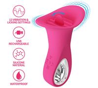 Stimolatore Vaginale Clitoride Donna 12 Vibrazioni Lingua Waterproof in Silicone
