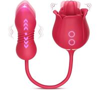 Stimulatore G-Spot & Clitorale 4IN1 con 9 modalità di leccare e spingere la lingua, giocattolo in silicone morbido per adulti per donne e coppie, stimolatore del clitorale per il piacere ultimo