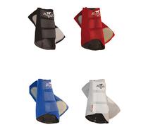 Stinchiere in neoprene con chiusure in tessuto a strappo e rinforzi in pelle tra
