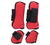 Stinchiere per Cavalli Protezione Tendini, Guscio PU Spesso Rosso XL - Supporto Forte e Ammortizzazione, Antiscivolo e Resistente Adatto a Ogni Condizione (Un Set di Quattro Dimensioni più Grandi)