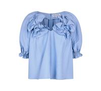 Stine Goya - Top con Maniche a Sbuffo e Dettagli Floreali - - Blouses & Shirts - Donna - Blu - M
