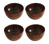 Stineng Ciotola nel Legno Fondo nel Legno Creativa e Semplice 4 Pezzi Pratica Ciotola per Zuppa per Ristoranti e Hotel
