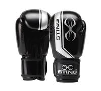 STING Armalite Sponsor - Guantoni da boxe per competizioni e allenamento, 340 g, colore: nero/argento