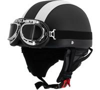 Sting Cruiser Motorradhelm Schwarz Weiß mit Ratschenverschluss S-XXL