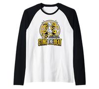 Sting The Beat Hip Hop Bee Crew Rapper della Vecchia Scuola Maglia con Maniche Raglan