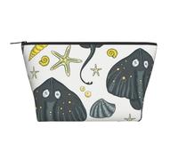 Stingray di vita marina, Borsa da toilette Borsa per trucco Borsa per cosmetici Borsa da toilette da viaggio portatile