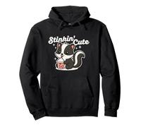 Stinkin Carino Cartoon Baby Skunk Bere Boba Kawaii Style Felpa con Cappuccio