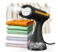 Stiratore Verticale a Vapore 1500 W, Riscaldamento in 15s e 25 g/min, Ferro da Stiro Portatile per Casa Ufficio e Viaggio, Serbatoio da 300 ml Rimovibile, Leggero e con Spegnimento Automatico (nero)