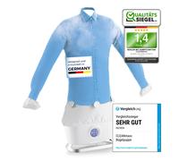 CLEANmaxx Ferro da stiro automatico con funzione vapore | Innovativo macchina da stiro per camicie e camicette | Più delicato dell'asciugatrice e del ferro da stiro, 2 programmi, display touch