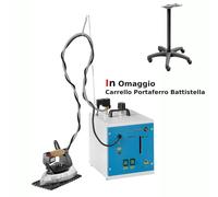 Stirella da Tavolo Barbara 27 con ferro da stiro 3,7 Litri - 4 ore di stiratura valvola regolabile. doppia valvola di sicurezza. termostato di sicurezza omaggio carrello porta ferro