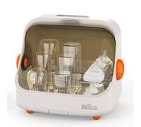 Stirilizzatore e Asciugatrice per Biberon e Asciugatrice da 20 Litri, Asciugatura Dell'aria Calda, Scatola di Stoccaggio della Piattaforma Ciotola Non È Necessario Aggiungere Acqua per Vetro, Bambù