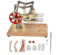 Stirling Engine Modello in metallo e vetro - Bilanciamento del motore Stirling a due cilindri come giocattolo educativo per esperimenti scientifici e lezioni