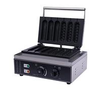 Stiro per waffle, 1500 W, macchina per waffle, con manico per waffle, fino a 6 waffle sul manico, con regolazione del tempo e della temperatura per la preparazione di hotdog, tortilla, crêpe, waffle e