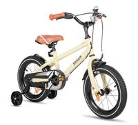 STITCH 14 pollici Silver Boys' and Girls' Bike per 3, 4 e 5 anni con stabilizzatori e freni a mano, beige
