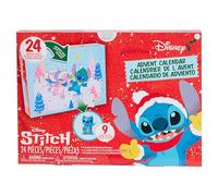 Just Play Calendario dell’Avvento Disney Stitch, 24 pezzi, personaggi da collezione da 3,8 cm, giocattoli per bambini e bambine dai 5 anni