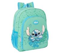 STITCH ALOHA - Zaino scuola per bambini, adattabile al carrello, ideale per bambini in età scolare, comodo e versatile, qualità e resistenza, 32 x 12 x 38 cm, colore turchese, turchese, Estándar,