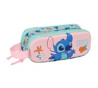 safta STITCH - Astuccio doppio 3D, astuccio per bambini, ideale per bambini in età scolastica, comodo e versatile, qualità e resistenza, 21 x 6 x 8 cm