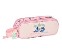 Stitch Beach - Astuccio doppio per bambini, astuccio per bambini, ideale per bambini in età scolastica, comodo e versatile, qualità e resistenza, 21 x 6 x 8 cm, Rosa pastello, M, Casual