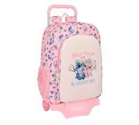 STITCH BEACH - Zaino scuola grande con carrello, zaino per bambini, zaino per bambini, adattabile al carrello, ideale per bambini in età scolastica, comodo e versatile, qualità e resistenza, 33 x 15 x