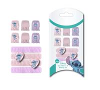 Stitch Beauty Set - Include 6 forcine e 4 elastici - Colore Rosa e Viola - Multicomposizione - Design ispirato a Stitch - Prodotto originale progettato in Spagna