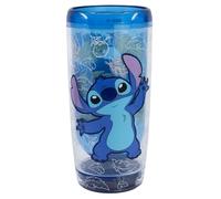 Stitch, bicchiere in plastica a doppia parete, anti-ribaltamento, 625 ml