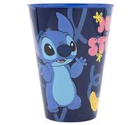 Stitch - Bicchiere per bambini, in plastica, riutilizzabile, 430 ml