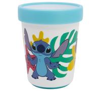 Stitch, bicchiere per bambini, riutilizzabile, bicolore con base antiscivolo, 260 ml