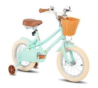 STITCH Bicicletta per bambini da 14 pollici per bambine di 5-7 anni, bicicletta da 14 pollici per ragazze con ruote e cestino da allenamento, bicicletta per bambini verde..