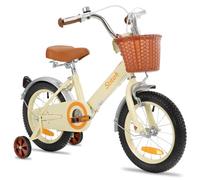 STITCH Bicicletta per Bambini da 14 Pollici per dai 3, 4, 5 e 6 Anni con Cestino Anteriore e Rotelle, Bici per Bambine e Bambini, Beige…