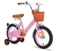STITCH Bicicletta per Bambini da 14 Pollici per dai 3, 4, 5 e 6 Anni con Cestino Anteriore e Rotelle, Bici per Bambine e Bambini, Rosa…
