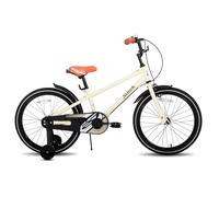 STITCH Bicicletta vintage per bambini da 18 pollici, per bambini da 6 a 8 anni, bicicletta per bambini da 18 pollici, con riser e supporto, colore: beige