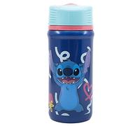 Stitch - Borraccia in plastica con tappo a vite, 390 ml