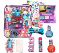 Stitch - Borsa cosmetica per ragazze - Set di accessori per il trucco Stitch con borsa a tracolla per ragazze, balsamo per labbra, fermagli per capelli, lucidalabbra, altri adesivi Plus, tatuaggi |