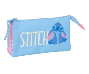 STITCH BRIGHT - Triple Pencil Case, Children's Pencil Case, Ideal for School Age