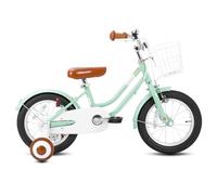 STITCH Bubble Bici da 12 pollici, per bicicletta da 2 a 4 ragazze, bicicletta da 12 pollici, con stabilizzatore e cestino, verde