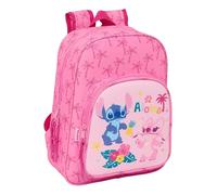 STITCH CHILL - Zaino scuola per bambini, zaino per bambini, adattabile al carrello, ideale per bambini in età scolastica, comodo e versatile, qualità e resistenza, 26 x 11 x 34 cm, Menta/Rosa, M