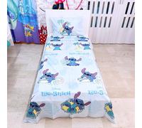 Stitch Completo Lenzuola Sopra e Sotto con Angoli Federa Letto Singolo Cotone