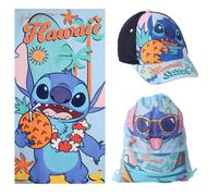 Stitch disney set telo mare,sacchetta deluxe e cappellino taglia unica