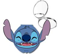 Stitch Disney - Specchio compatto con doppia lente, custodia a forma di testa tridimensionale e chiusura salda | ideale come regalo o uso quotidiano in zaino, borsa o borsa per bambini